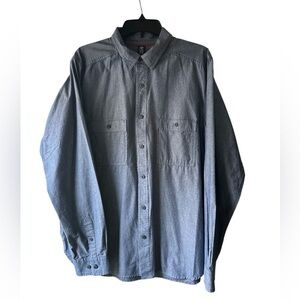 NWT Men's Casual Button Down 100 Percent Cotton Work Shirt - Blue
